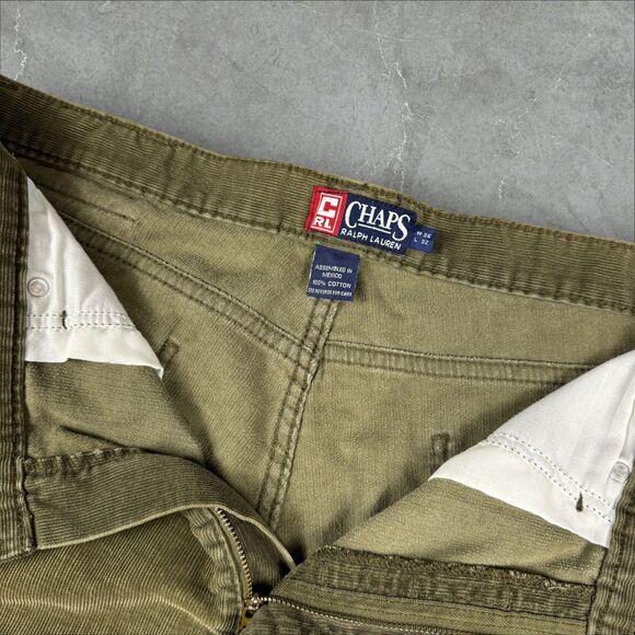 Vintage Ralph Lauren Chaps Faded Olive Green Corduroy Pants - 36x32(Actal 36x30) - Picture 4 of 8